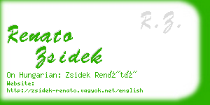 renato zsidek business card